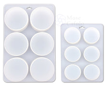 Load image into Gallery viewer, Set of 2 pcs White 6-Cavity Silicone Round Soap Mold Non-Stick Mold, 2” and 3” DIY for Cake Chocolate Candle Ice Cube Making Mould