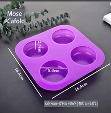 Load image into Gallery viewer, 2 Pcs Glossy Silicone Molds 4 Cavity Round Shaped Mold for DIY Soap Making, Chocolate Making, Candle Making