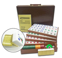 Load image into Gallery viewer, New Chinese Mahjong X-Large 144 Numbered Acrylic Tiles 1.5" Large Gold Tile with Carrying Travel Case Pro Complete Mahjong Game Set