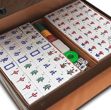 Load image into Gallery viewer, New Chinese Mahjong X-Large 144 Numbered Acrylic Tiles 1.5" Large Gold Tile with Carrying Travel Case Pro Complete Mahjong Game Set