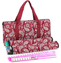 Load image into Gallery viewer, American Mahjong Set Complete Mah Jongg Game Set by Mose Cafolo - Red Burgundy Paisley Soft Bag 166 Tiles with 4 All-in-One Rack/Pushers