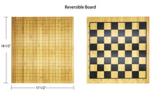 Load image into Gallery viewer, 2in1 Go Game Set & Chess Game Set with Reversible Bamboo Go Board | Measures 17.5 x 18.5 Includes Bamboo Bowls,Yun Zi (云子) Bakelite Stones,Chessman- Classic Asian Strategy Board Game