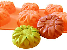 Load image into Gallery viewer, 2 Pcs Sunflower 6-Cavity Silicone Soap Mold for Handmade DIY Cake Chocolate Cupcake Biscuit Bread Muffin Candle Ice Cube Making Mould