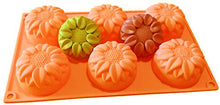 Load image into Gallery viewer, 2 Pcs Sunflower 6-Cavity Silicone Soap Mold for Handmade DIY Cake Chocolate Cupcake Biscuit Bread Muffin Candle Ice Cube Making Mould