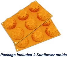 Load image into Gallery viewer, 2 Pcs Sunflower 6-Cavity Silicone Soap Mold for Handmade DIY Cake Chocolate Cupcake Biscuit Bread Muffin Candle Ice Cube Making Mould