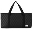 Black quilted mahjong bag, front view