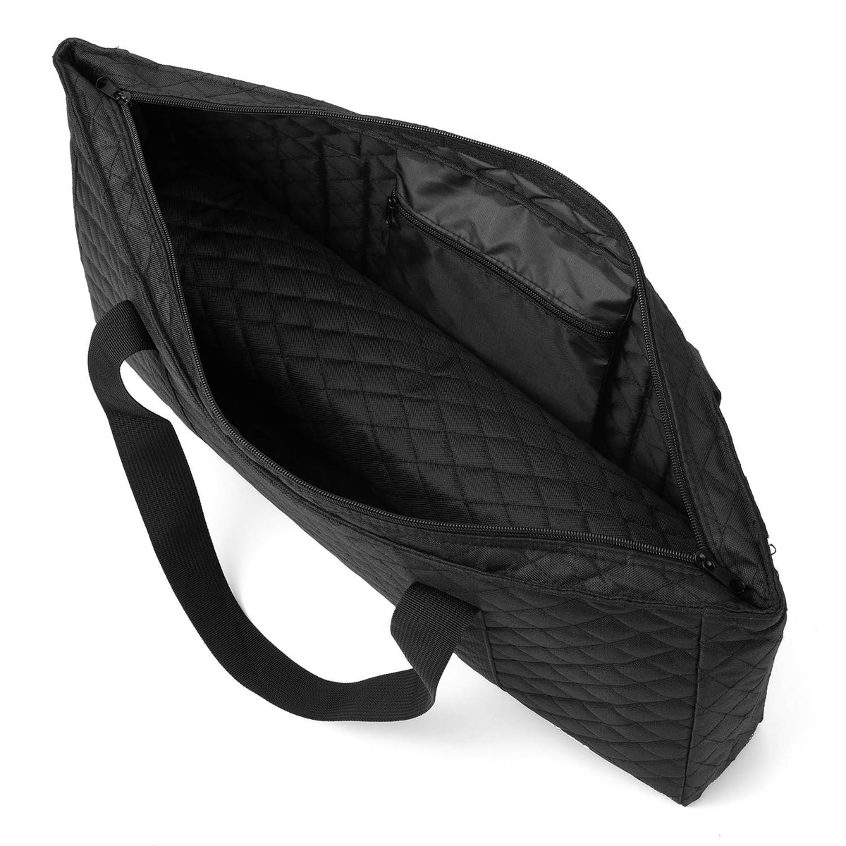 Inside the black bag with zip pocket