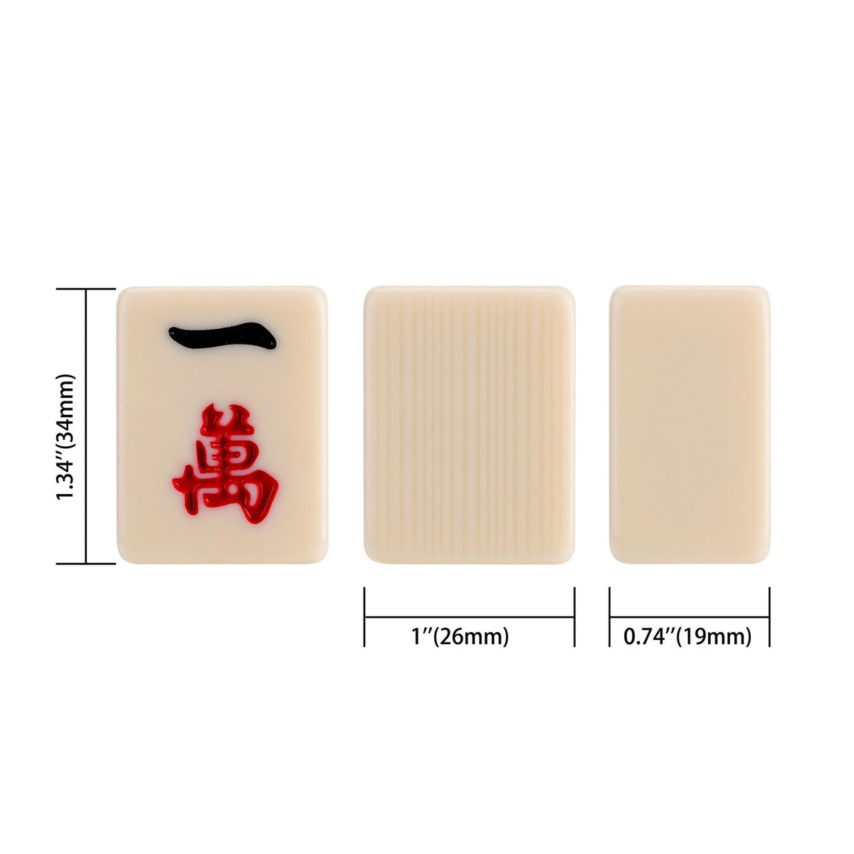 Chinese Mahjong Set — Red Fortune 34mm Ivory Tiles