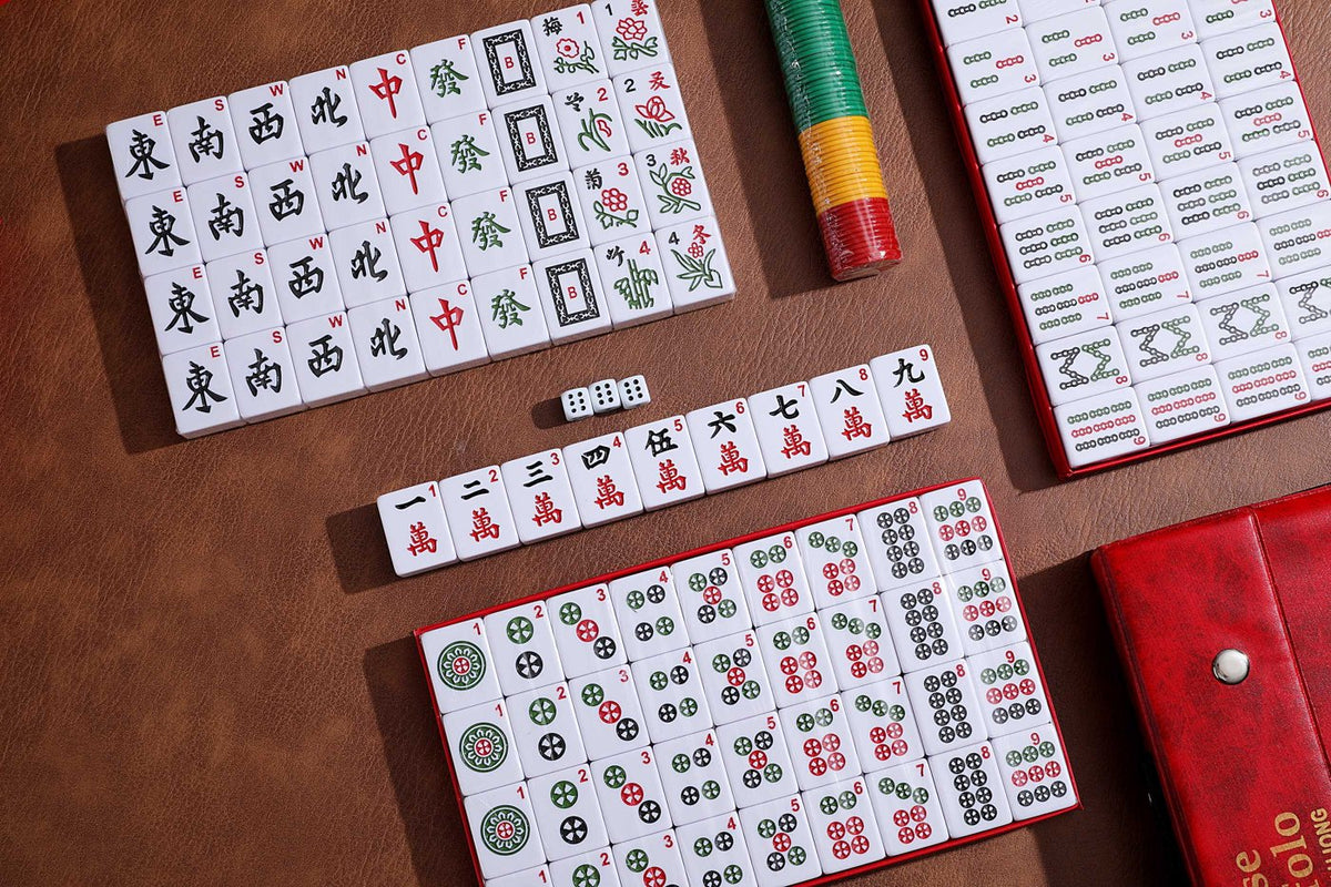 Chinese Mahjong Set — Large Blue Back