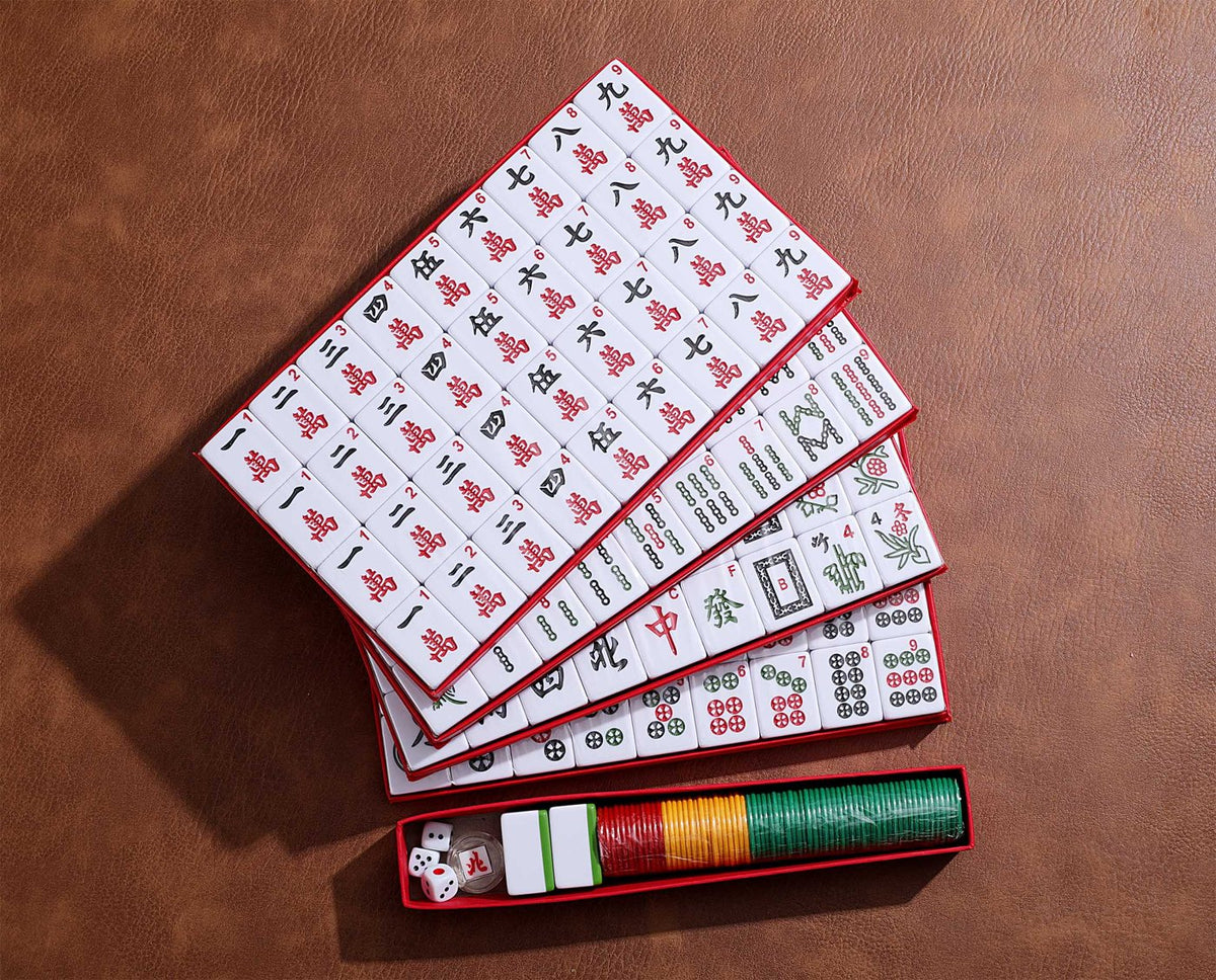 Chinese Mahjong Set — Large Blue Back