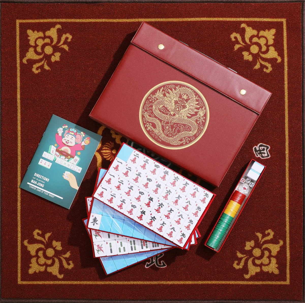 Chinese Mahjong Set — X-Large Blue Back