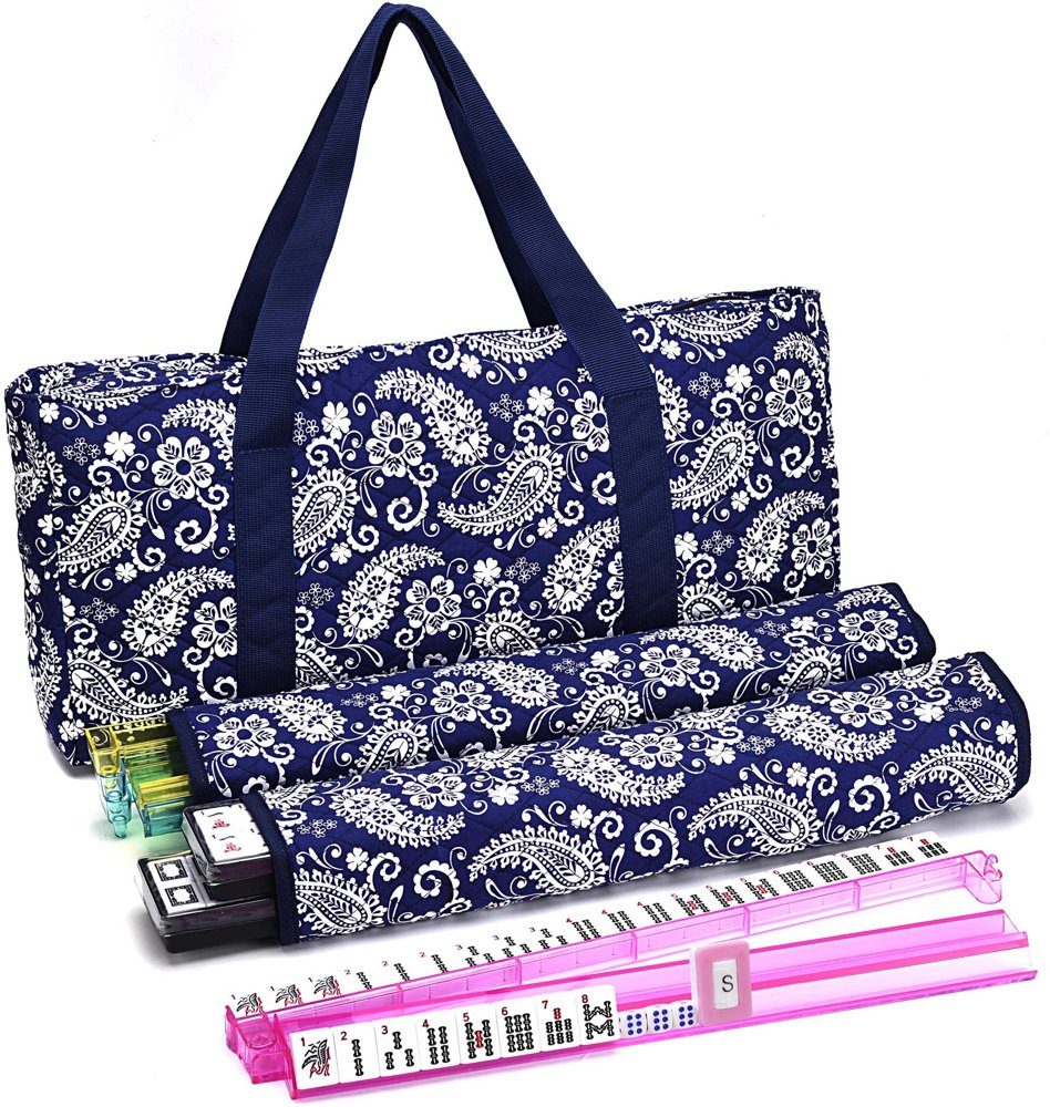 American Mahjong Set — Blue Paisley