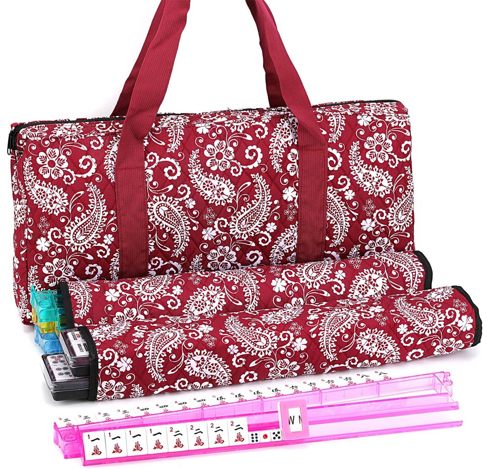 American Mahjong Set — Red Paisley