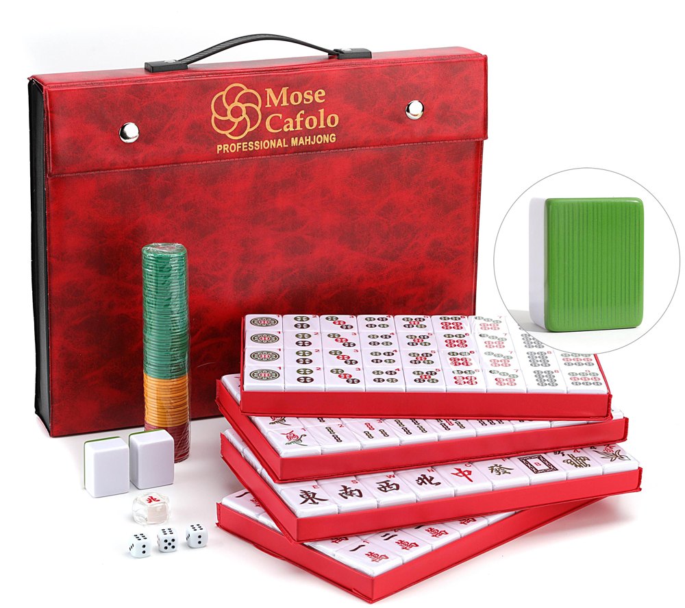 Chinese Mahjong Set — Large Green Back