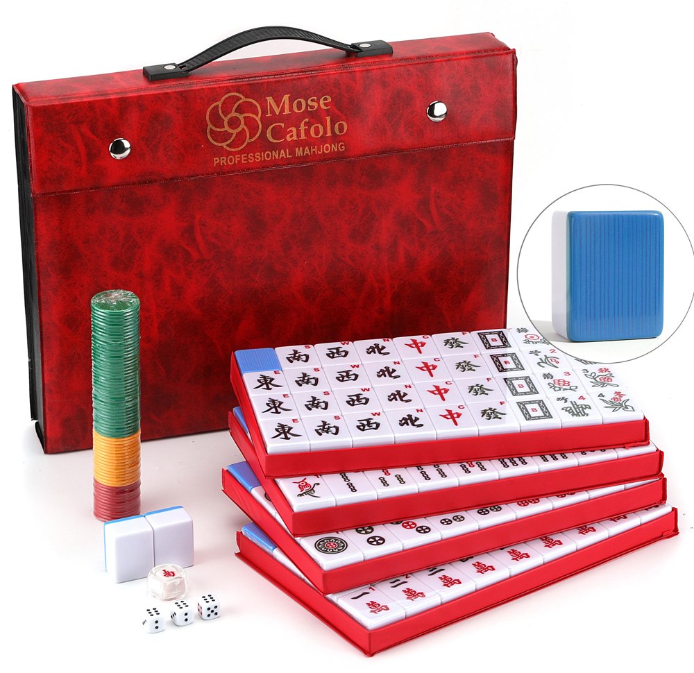 Chinese Mahjong Set — Large Blue Back