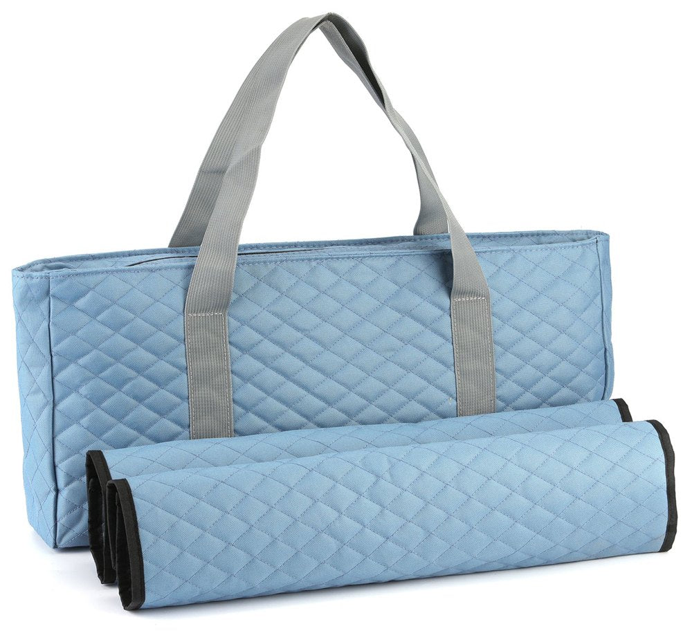 Mahjong Bag Set — Sky Blue Quilted