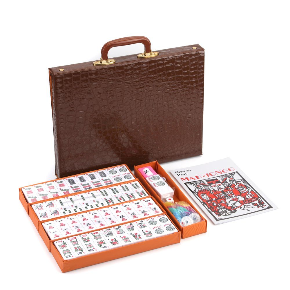 American Mahjong Set — Brown Croc Case