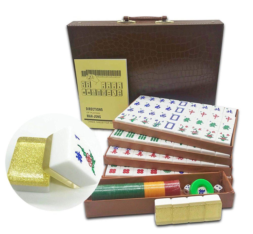 Chinese Mahjong Set — Gold Glitter X-Large Tiles