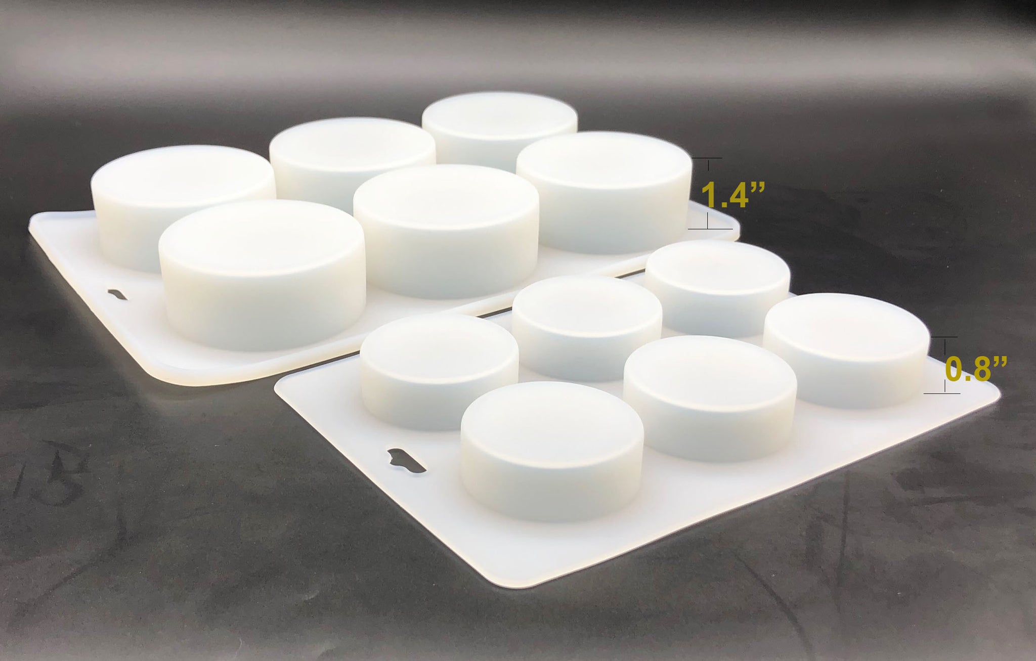 Set of 2 pcs White 6-Cavity Silicone Round Soap Mold Non-Stick Mold, 2 –  Mose Cafolo