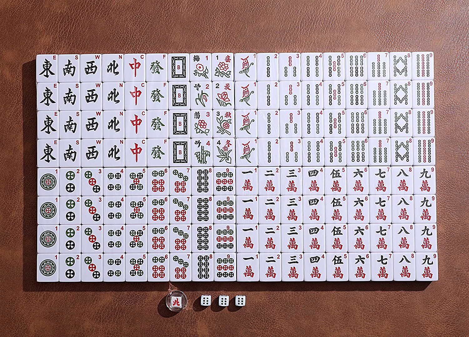 Jumbo Asian Green and White Mahjong Tiles with Tote - Where the