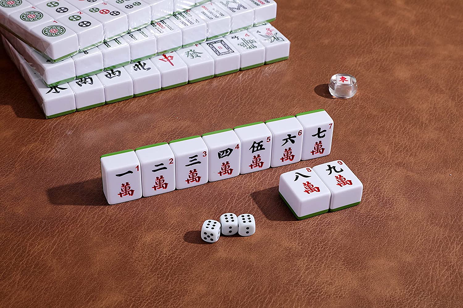 Mose Cafolo Chinese Mahjong X-Large 144 Numbered White Ivory Color Mel