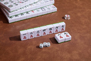 Mose Cafolo Chinese Mahjong X-Large 144 Numbered Melamine Large Tiles with Carrying Travel Case Pro Complete Mahjong Game Set