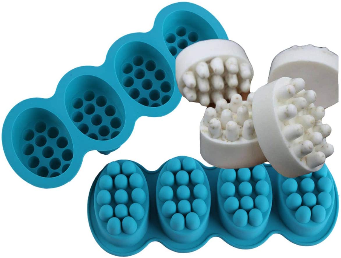  8 Cavities Soap Molds, 2 Packs Massage Soap Molds