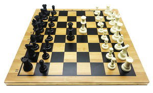 2in1 Go Game Set & Chess Game Set with Reversible Bamboo Go Board