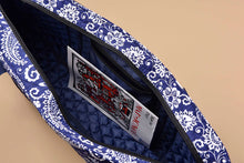 Load image into Gallery viewer, American Mahjong Set Complete Western Mah Jongg Set - Blue Paisley Soft Bag 166 Tiles with 4 All-in-One Rack/Pushers (Mah Jong Mahjongg Set)
