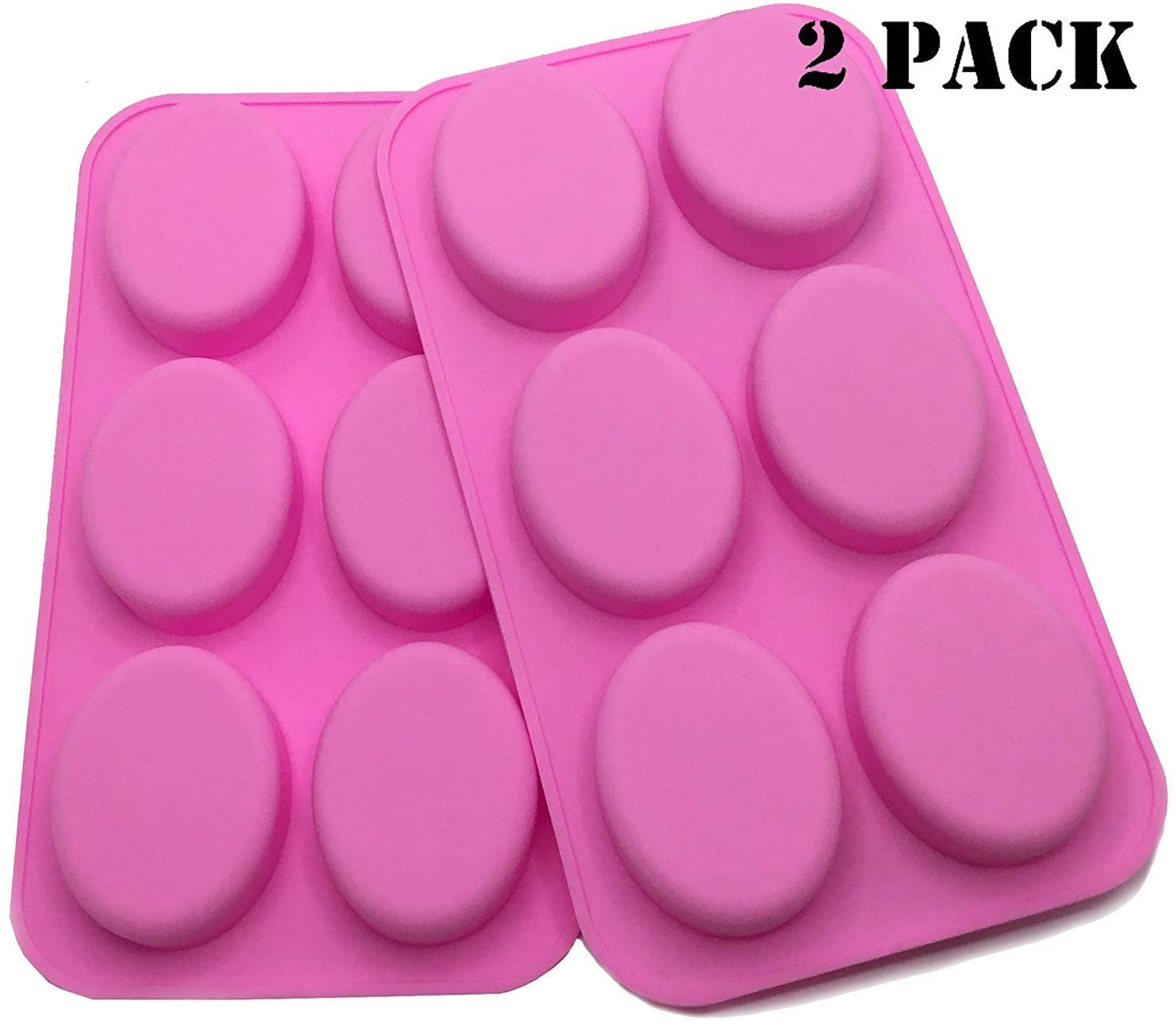 SILIKELOVE 4 Cavity Oval Soap Mold Silicone Molds for Soap Making 3D  Handmade Soap Forms Soap