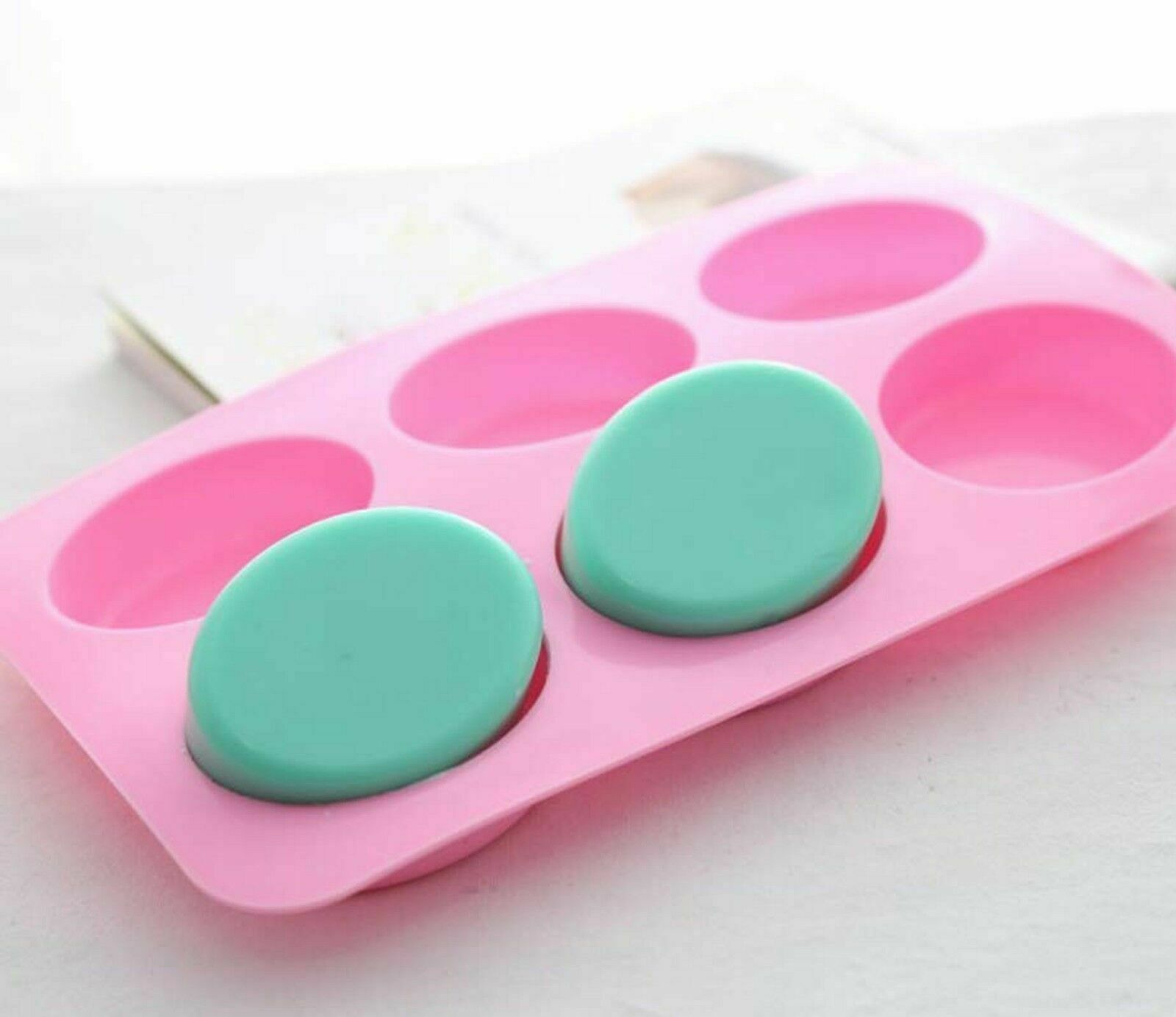 6 Cavities Silicone Soap Molds Oval Square Mould with Mixed Flower Patterns  DIY Handmade Craft Cake Mousse Chocolate Making Tool