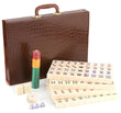 Mose Cafolo Chinese Mahjong X-Large 144 Numbered White Ivory Color Melamine Tiles 1.5 Inch Large Tile with Black Carrying Travel Case Pro Complete Game Set